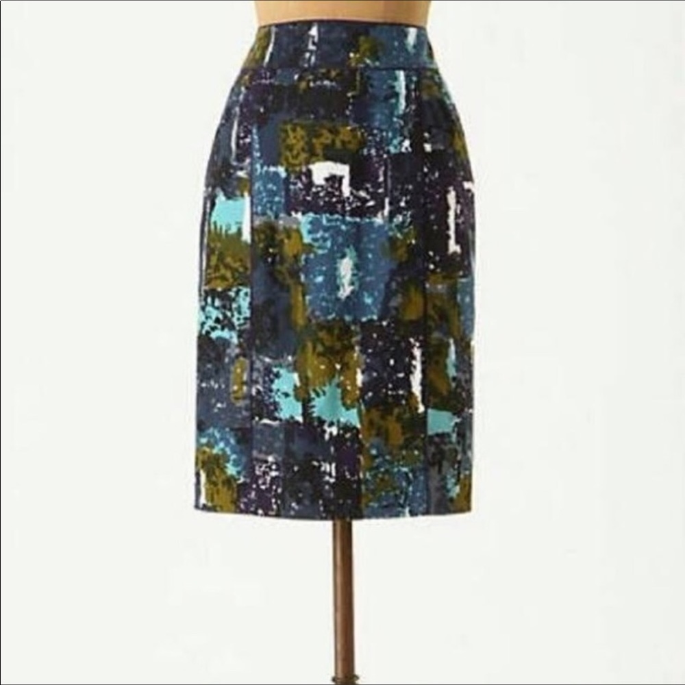 Anthropologie Tabitha pencil skirt abstract sz 4